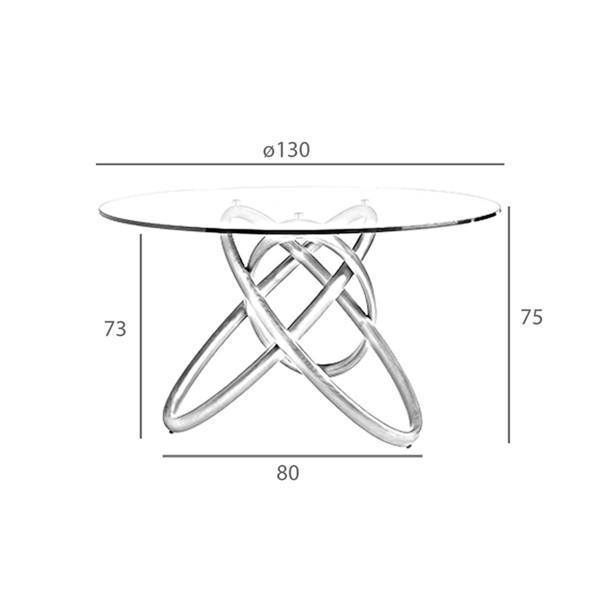 Angel Cerdá Round tempered glass and walnut dining table 1020