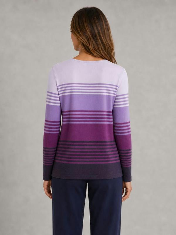 TIGI Tonal Stripe And Diamante Detail Top