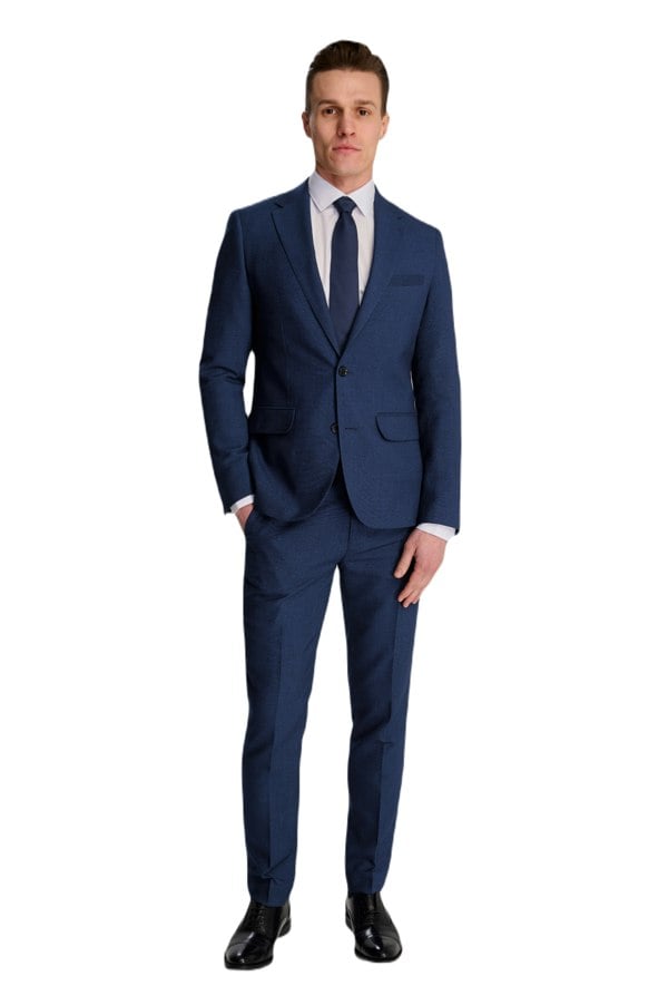 Harry Brown London Archie Melange Slim Fit Suit Jacket in Blue