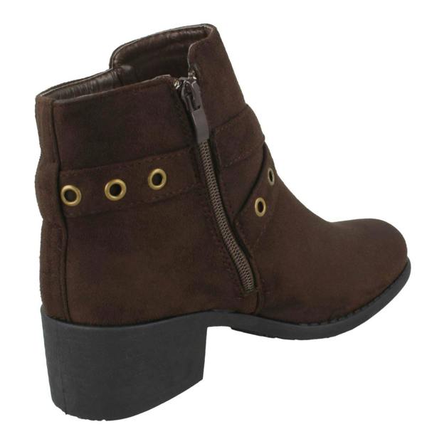 Spot On Ladies Spot On Ankle Boots With Buckle Detail
