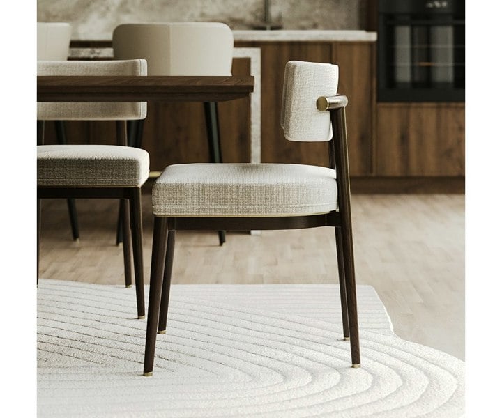 Refined Frank dining chair offering a blend of modern luxury and comfort.