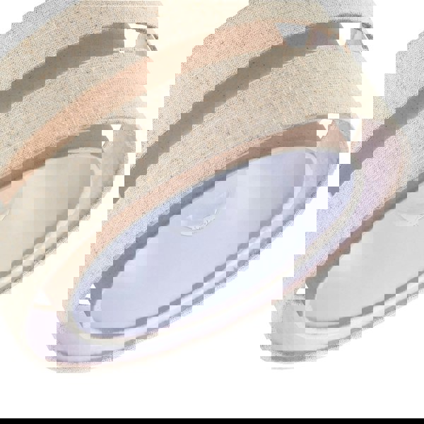 Modern Natural Textured Oatmeal Linen Triple Tier Pendant Light Shade Image 5