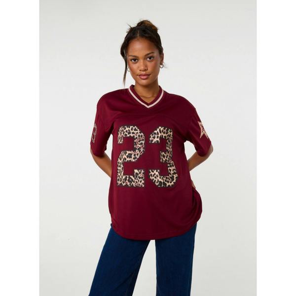 Pink Vanilla Leopard Detail Sports Jersey