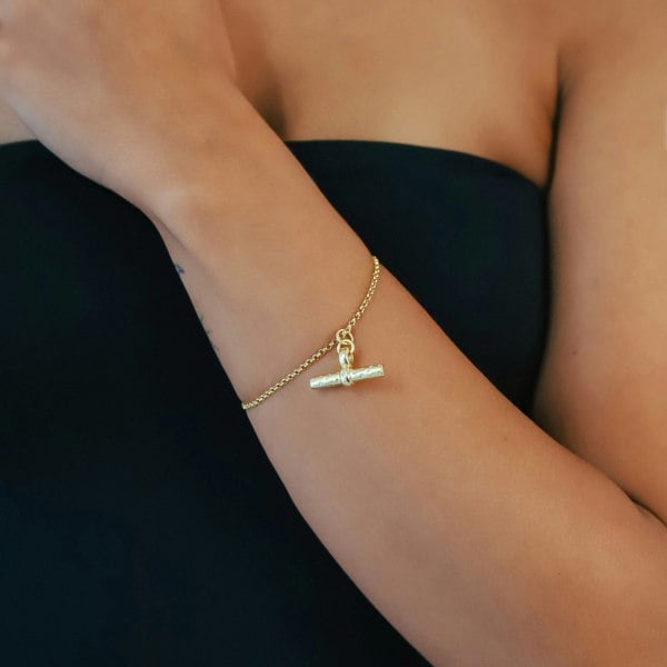 Luna Charles Lola T-Bar Bracelet | 18k Gold Plated