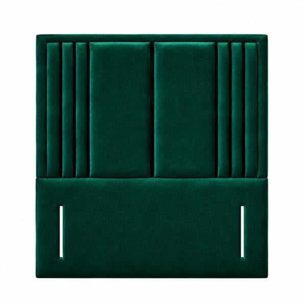 Great British Beds Valentina headboard with Contrast Border - Green Plush