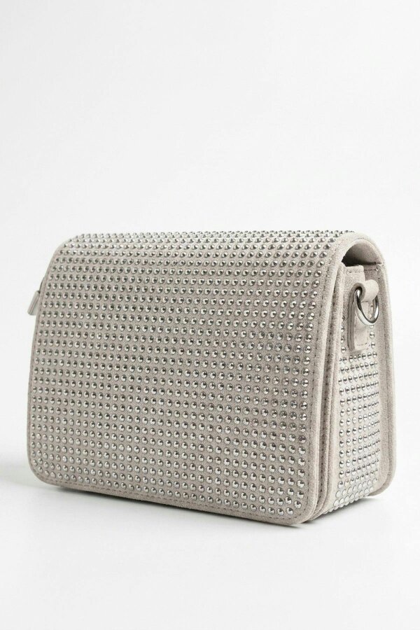 ikrush Pearl Diamante Flap Crossbody Bag