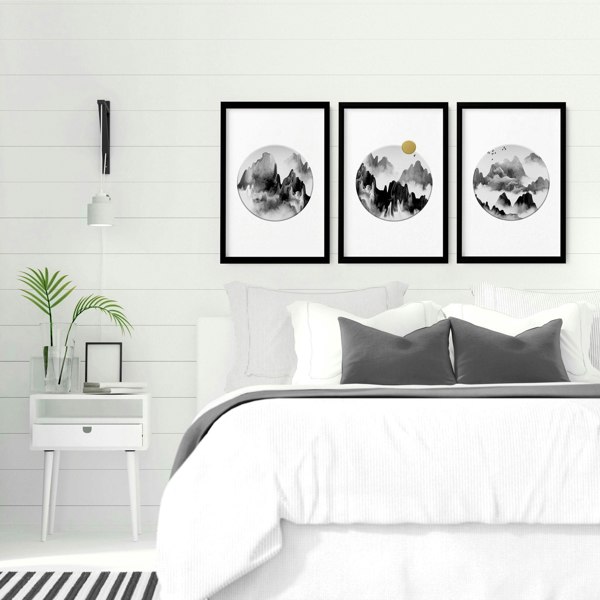 Japanese home decor | set of 3 wall art for bedroom