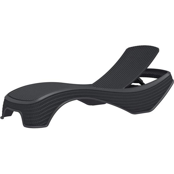 Homeology MALDIVES Black Prestigious Outdoor Rattan-Style Adjustable Sun Lounger Pre-Assembled