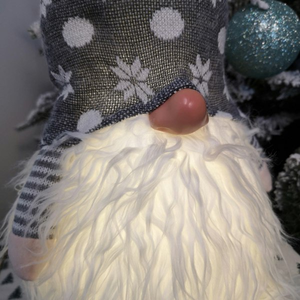 Samuel Alexander 56cm Battery Operated Light Up Christmas Standing Gonk Decoration in Grey