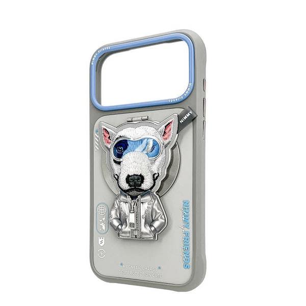 Nimmy Friends Nimmy Cool & Cute 2.0 Terrier Dog Case with MagSafe Stand for iPhone 17 Pro Max 6.9" Grey Blue - N-YJKM-CXZJZH-IP17-PRO-MAX-019