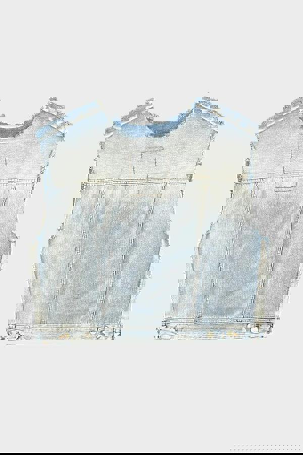 Maison Margiela MM6 Sleeveless Frayed Grey Denim Shirt