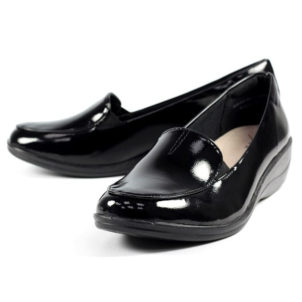 Lunar Women's Elsbeth Leather Glossy Shoes - Black