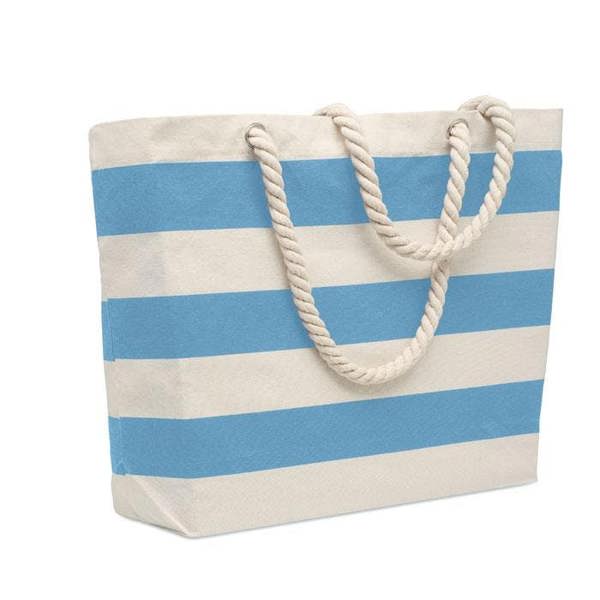 MidOcean Heaven Stripe Cotton Beach Shopper Bag - Baby Blue