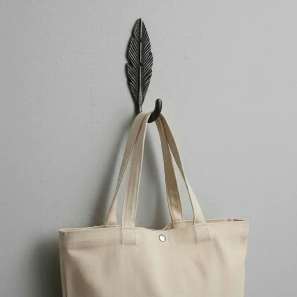 Antique Cast Iron Single Feather Coat Hook