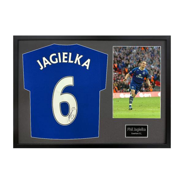 Phil Jagielka Signed Everton Shirt Classic Frame
