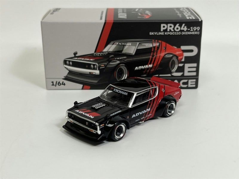 Pop Race Nissan Skyline GT R Drift Kenmeri Advan Livery 1:64 Scale Pop Race PR640199
