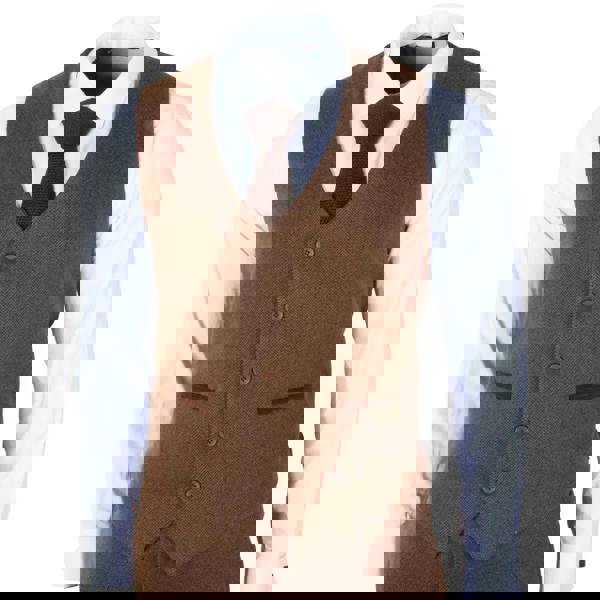 TruClothing IM42 - Men's Brown 3 Piece Tweed Herringbone Suits