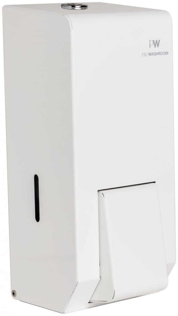 ProWashroom PW PROWASHROOM White Stainless Steel Soap Dispenser for Commercial Bathrooms 900ml Wall Mounted