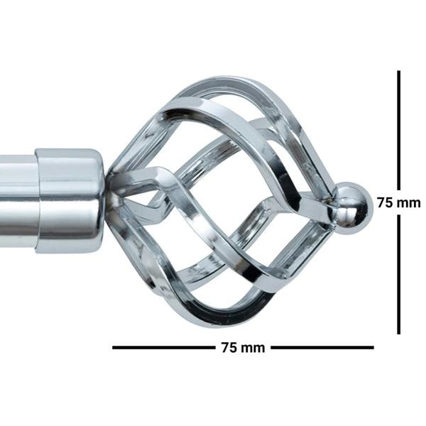 A.Unique Home Twisted Metal Extendable Curtain Pole (25/28mm) (Nickel,70cm - 120cm)