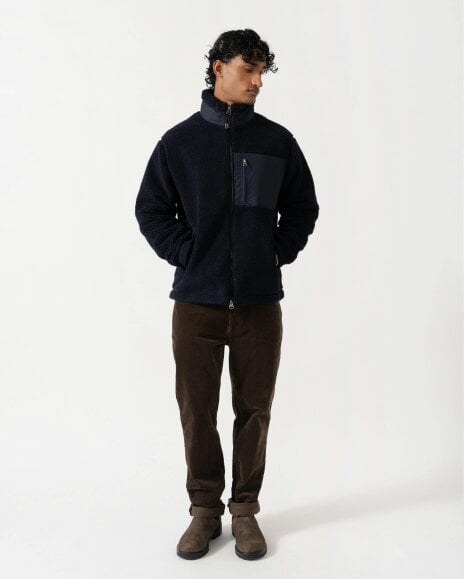 GANT Mens Patch Pocket Fleece Jacket - 433 Evening Blue