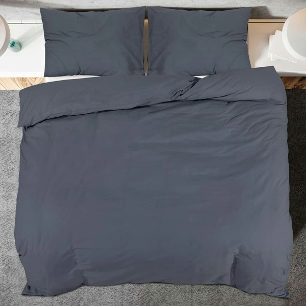 Berkfield Duvet Cover Set Anthracite 225x220 cm Light-weight Microfiber