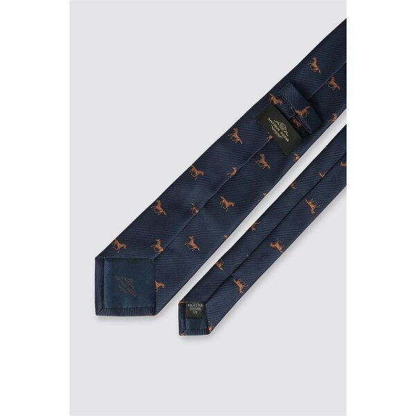 Antique Rogue Navy Horse Motif Tie