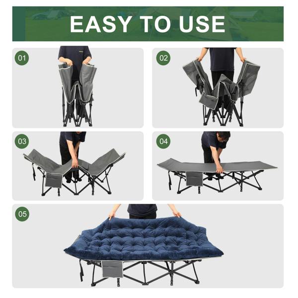 Leaper Portable Folding Bed with Mattress for Camping