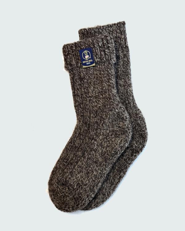 Jemsox British Wool Boot Socks – Dark Natural Twist | 100% British Wool Luxury Boot Socks