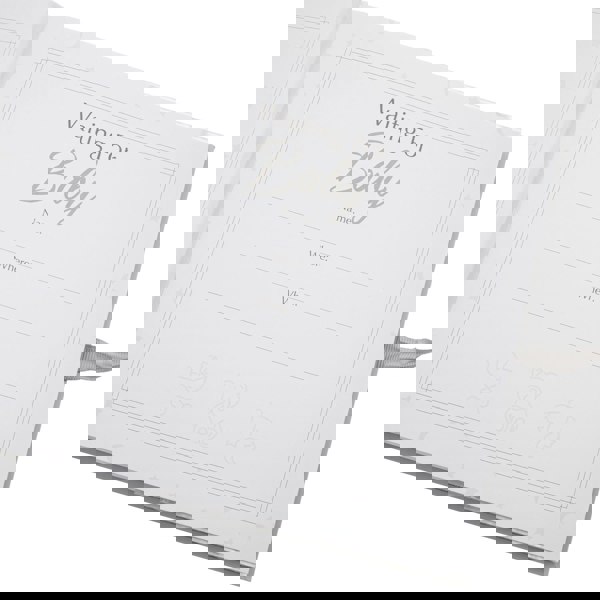 Baby Shower Photo Album with Silver Plated Rattle Pram and Booties Image 5