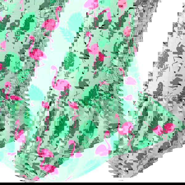 Rachel Riley Green Flamingo Ruched Swimsuit