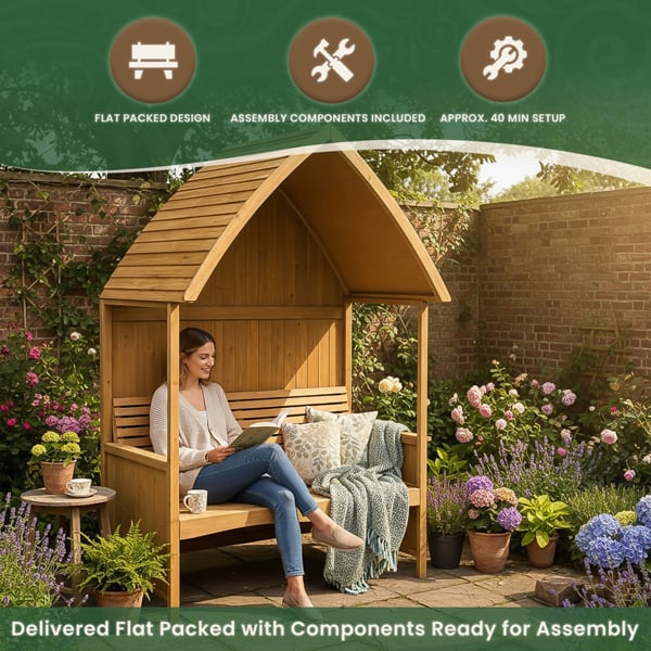 The Garden Marketplace Garden Arbour with Integral Bench