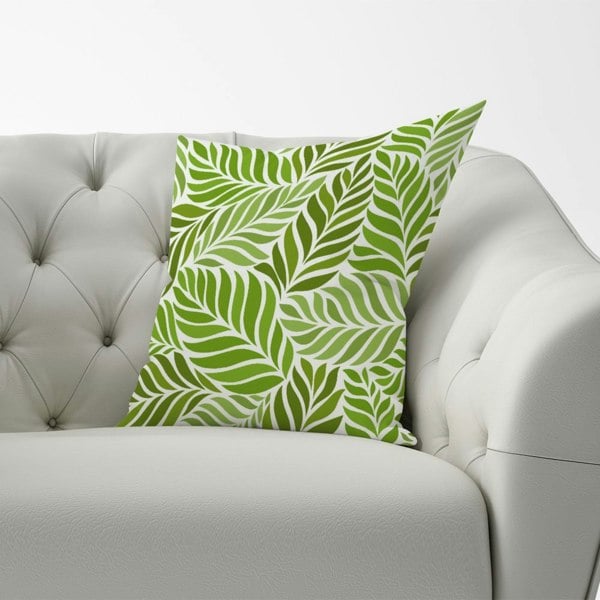 Warren Reed Green Leaf Pattern Cushions