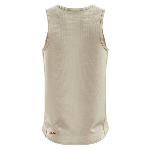 New Balance Mens V Neck Regular Tank Top - Angora - 
