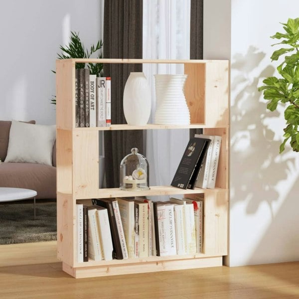 Berkfield Book Cabinet/Room Divider 80x25x101 cm Solid Wood Pine