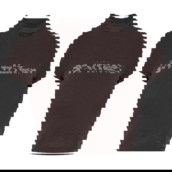 Off-White Womens/Ladies Bling Bounce Crop T-Shirt - Dark Grey - 