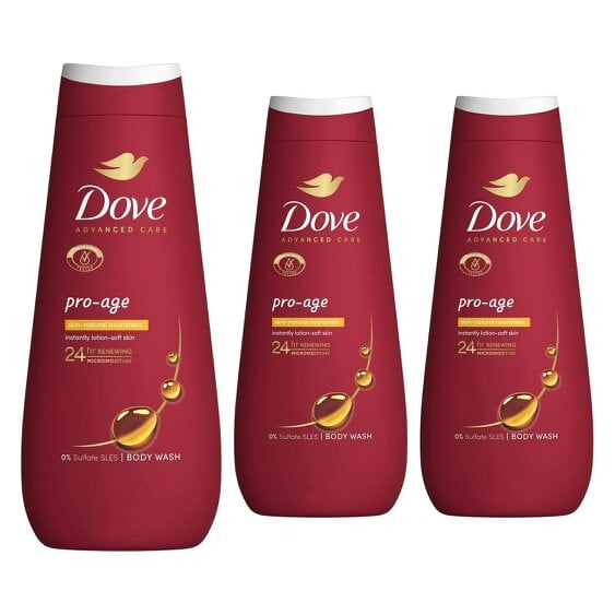 Dove Advanced Care Pro Age Body Wash 24H Renewing Micromoisture, 3x400ml