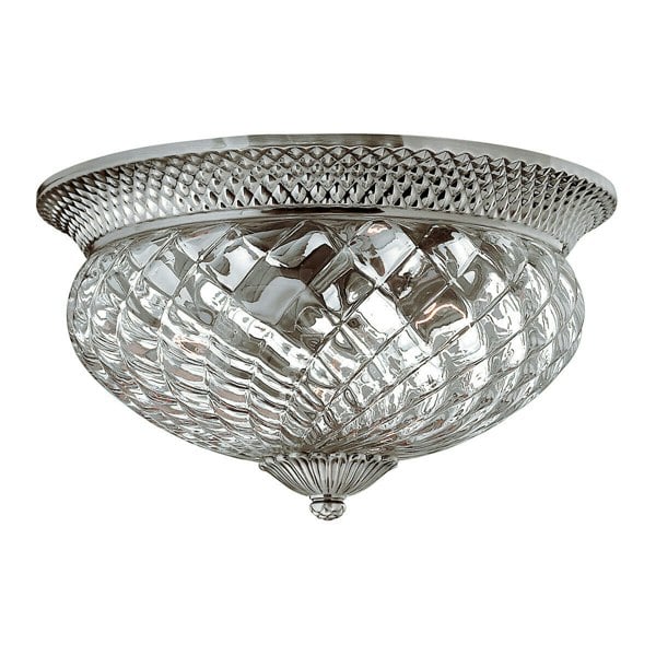 3 Bulb Flush Light Low Ceiling Polished Antique Nickel LED E27 60W Bulb Loops