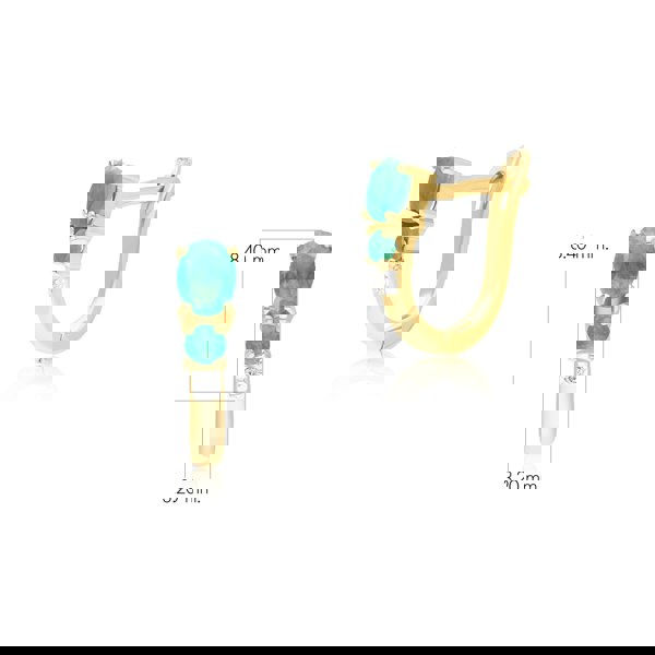 183E0407069 Classic Oval Emerald & Diamond Hoop Earrings in 9ct Yellow Gold 3