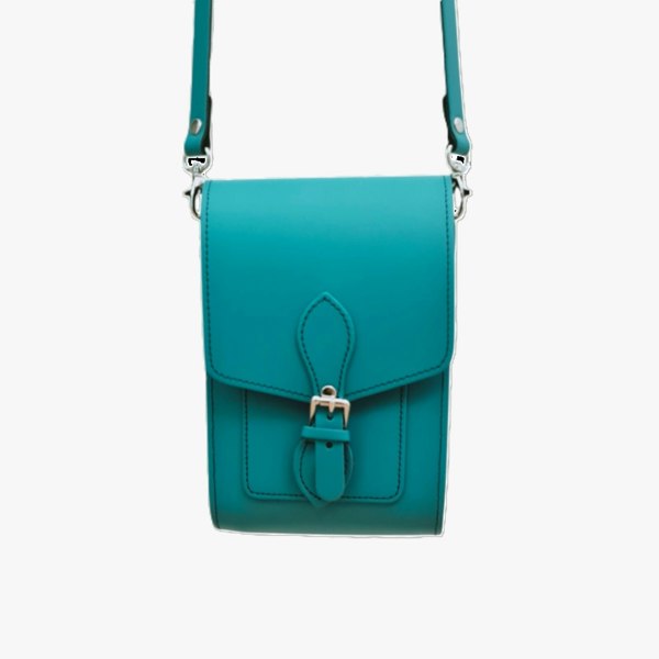 Zatchels Handmade Leather Festival Phone Bag - Teal