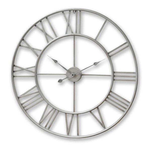 Wyld Haus Large Industrial Silver Open Frame Wall Clock