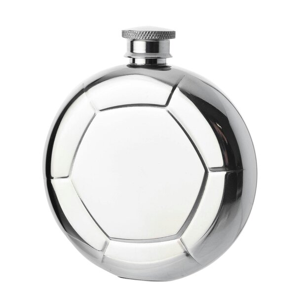 Harvey Makin Classic Hip Flask Mirror Polished - Football