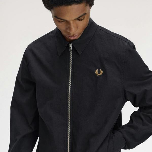 Fred Perry Seersucker Zip Through Overshirt