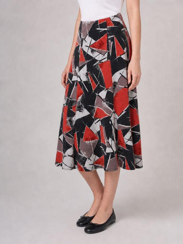 TIGI Arty Geometric Print 6 Panel Skirt. Short