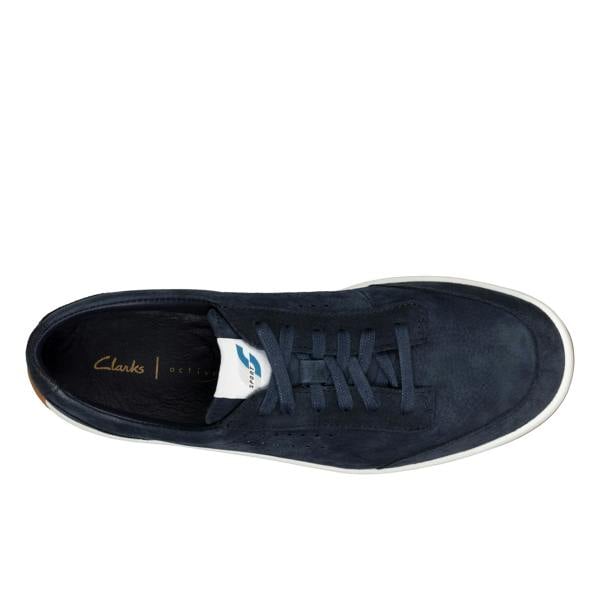 Clarks Mens Hero Air Lace Leather Trainers - Navy - 