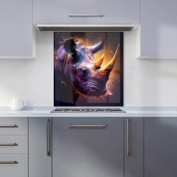 Warren Reed - Designer Golden Rhino Face Splashart Kitchen Splashback