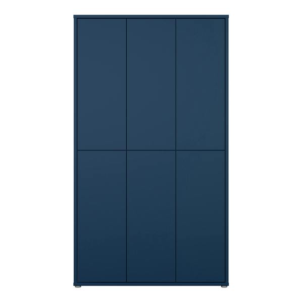 Furniture To Go Alice Springs Tall Shoe Cabinet with 6 Doors Push-to-Open in Night Blue