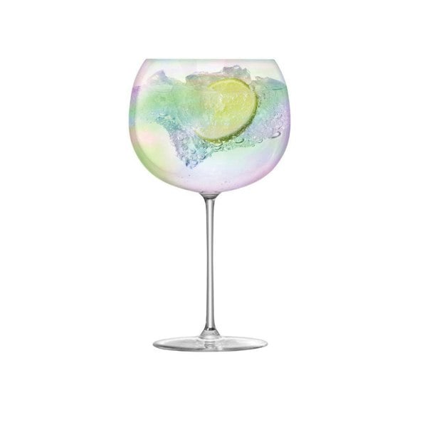 LSA International LSA Set of 4 Bubble Pearl Lustre Stemmed Balloon Glass Goblets 680ml