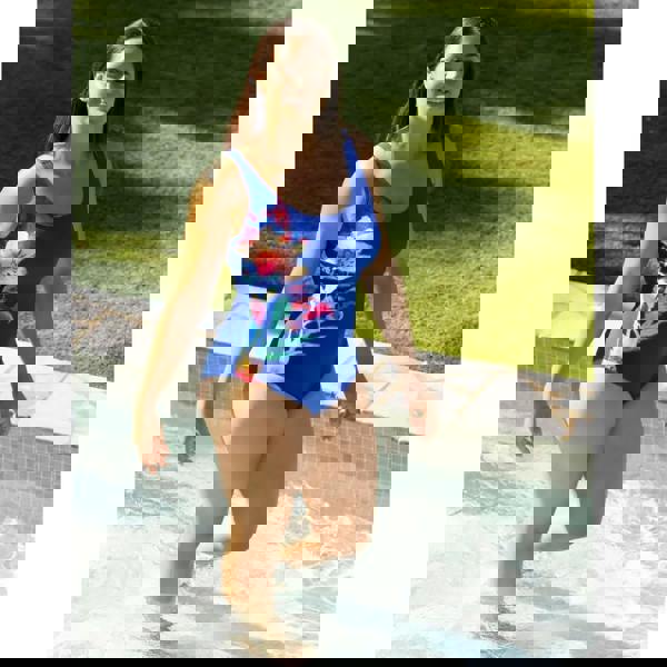 Zoggs Paradiso Adjustable Scoopback Swimsuit - Blue/Multi