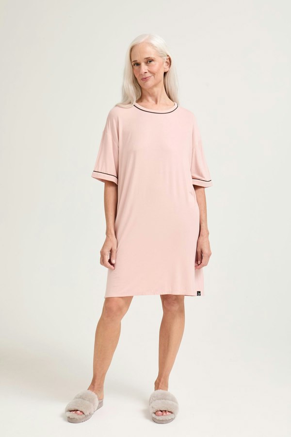 Bamboo Classic Tee Dress in Pink - Nightgowns