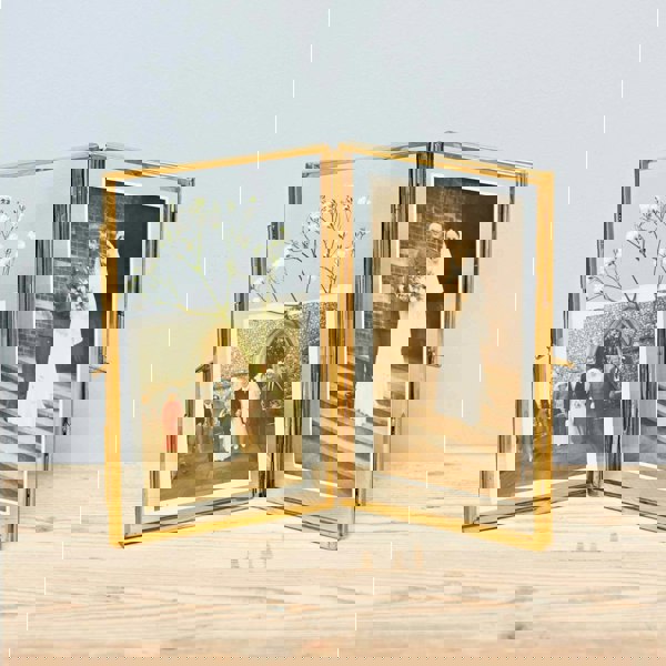Paper High Recycled Glass Folded Double Photo Frame
